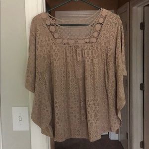 Worn once, Lace, flowy, patterned blouse